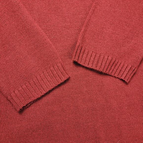 Massini Fair Isle Dark Red Maroon Sweater Dress Tunic Self Sash Belt size Large - Picture 11 of 13